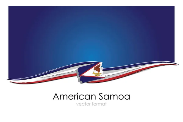 Amerikaanse Samoa Vlag Met Gekleurde Hand Getrokken Lijnen Vector Formaat — Stockvector