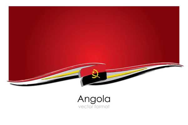 Angola Flagge Mit Farbigen Handgezeichneten Linien Vektorformat — Stockvektor