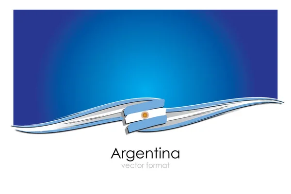 带彩色手绘矢量线的阿根廷国旗 — 图库矢量图片