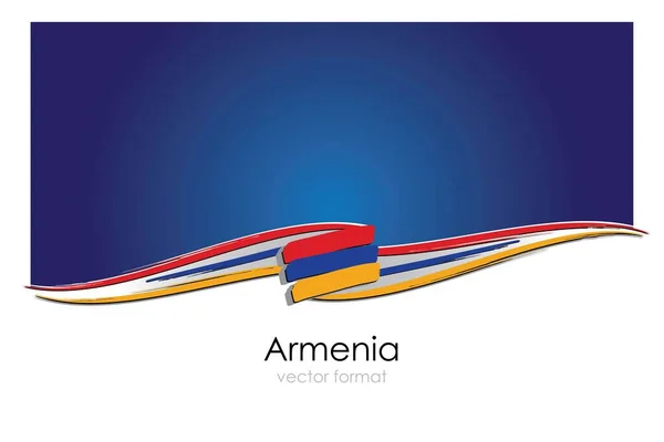 Armenien Flagge Mit Farbigen Handgezeichneten Linien Vektorformat — Stockvektor