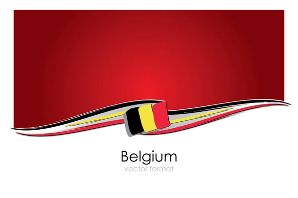 Drapeau Belgique Avec Lignes Dessinées Main Colorées Format Vectoriel — Image vectorielle