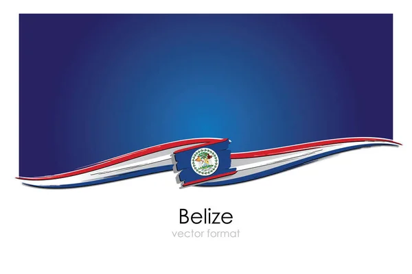 Bandeira Belize Com Linhas Desenhadas Mão Coloridas Formato Vetorial — Vetor de Stock