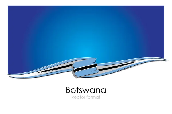Botswana Flagge Mit Farbigen Handgezeichneten Linien Vektorformat — Stockvektor