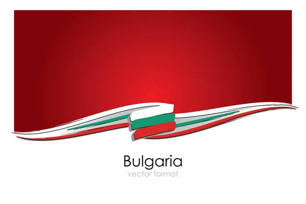 Bulharsko Vlajka Barevnými Ručně Kreslené Čáry Vektorovém Formátu — Stockový vektor