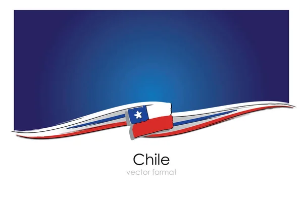 Bandera Chile Con Líneas Dibujadas Mano Color Formato Vectorial — Vector de stock