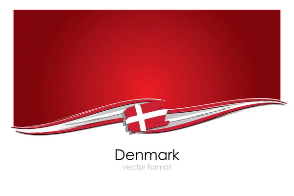 Dania Flaga Kolorowymi Liniami Narysowanymi Ręcznie Formacie Wektorowym — Wektor stockowy