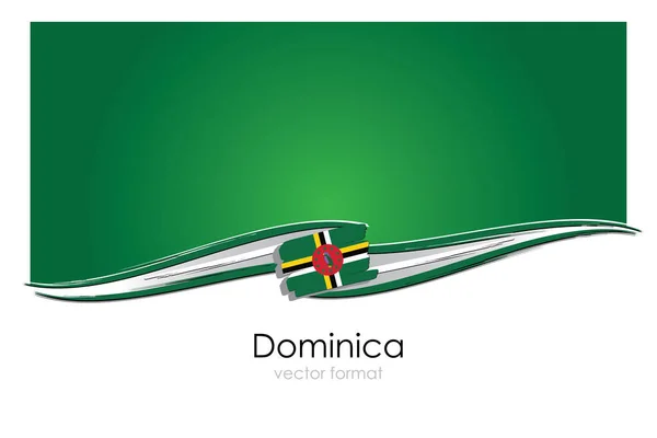 Флаг Доминики Цветными Ручными Линиями Векторном Формате — стоковый вектор