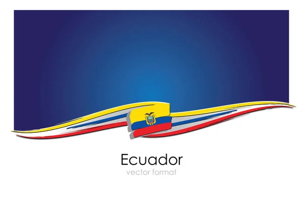 Bandeira Equador Com Linhas Desenhadas Mão Coloridas Formato Vetorial — Vetor de Stock