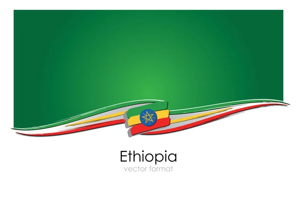 Σημαία Αιθιοπίας Χρωματιστές Ζωγραφισμένες Στο Χέρι Γραμμές Μορφή Διάνυσμα — Διανυσματικό Αρχείο