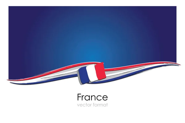 Franciaország Zászló Színes Kézzel Húzott Vonalak Vector Format — Stock Vector