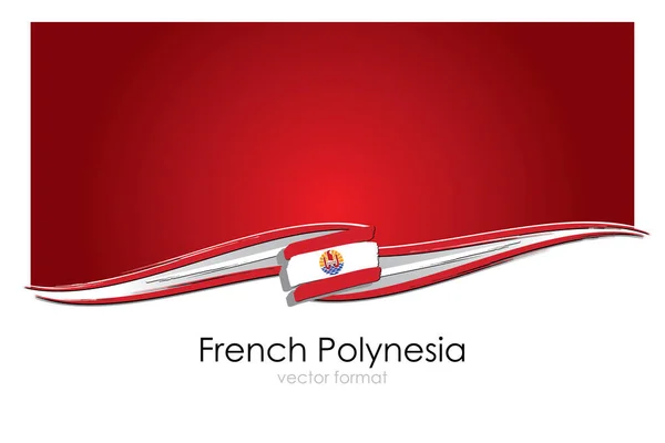 Bandiera Polinesia Francese Con Linee Disegnate Mano Colorate Formato Vettoriale — Vettoriale Stock