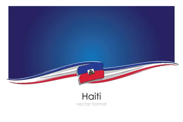 Haiti Vlajka Barevnými Ručně Kreslenými Čárami Vektorovém Formátu — Stockový vektor