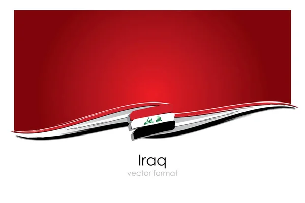 Irak Flagga Med Färgade Hand Dras Linjer Vektorformat — Stock vektor