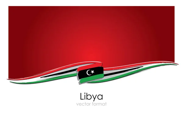 Σημαία Της Λιβύης Χρωματιστά Χέρι Που Γραμμές Διανυσματική Μορφή — Διανυσματικό Αρχείο