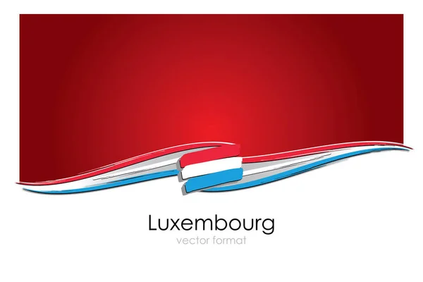 Lussemburgo Bandiera Con Linee Colorate Disegnate Mano Formato Vettoriale — Vettoriale Stock