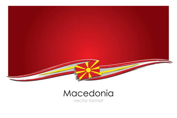 Macedonia Bandera Con Líneas Dibujadas Mano Colores Formato Vectorial — Vector de stock