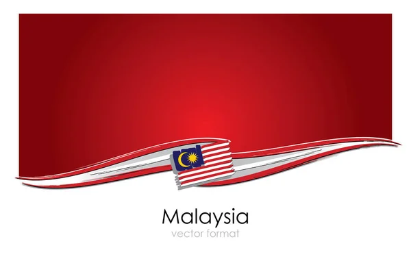 Malaysia Flagge Mit Farbigen Handgezeichneten Linien Vektorformat — Stockvektor