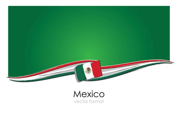 Mexico Flag Colored Hand Drawing Lines Vector Format — стоковий вектор