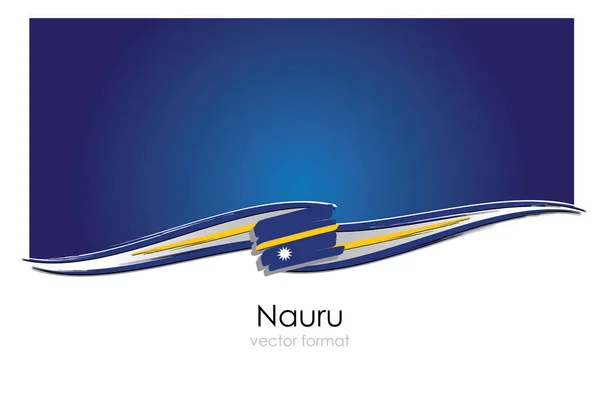 Nauru Vlag Met Gekleurde Hand Getrokken Lijnen Vector Formaat — Stockvector