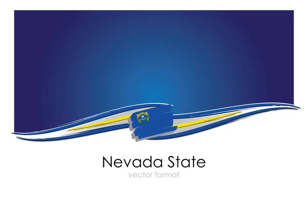 Nevada State Flag Met Gekleurde Hand Getrokken Lijnen Vector Formaat — Stockvector