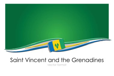Saint Vincent ve Grenadines Bayrağı, renkli el çizgileri ile Vektör Biçiminde.