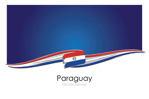 Bandeira Paraguai Com Linhas Desenhadas Mão Coloridas Formato Vetorial — Vetor de Stock