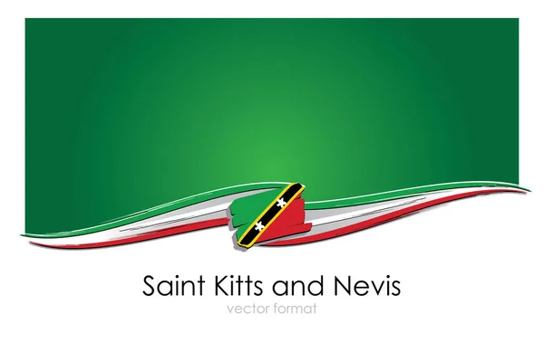 Флаг Сент Китса Невиса Цветными Ручными Линиями Векторном Формате — стоковый вектор