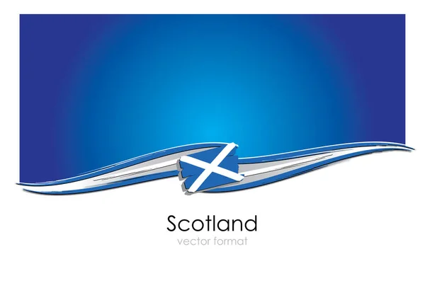 Schotland Vlag Met Gekleurde Handgetekende Lijnen Vector Formaat — Stockvector