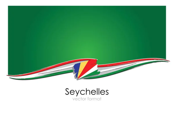 Seychellen Vlag Met Gekleurde Handgetekende Lijnen Vectorformaat — Stockvector