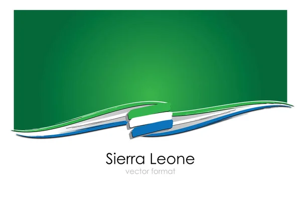 Sierra Leone Flagge Mit Farbigen Handgezeichneten Linien Vektorformat — Stockvektor