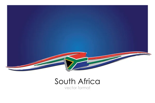 Vektör Biçiminde Renkli Çizgileri Olan Güney Afrika Bayrağı — Stok Vektör