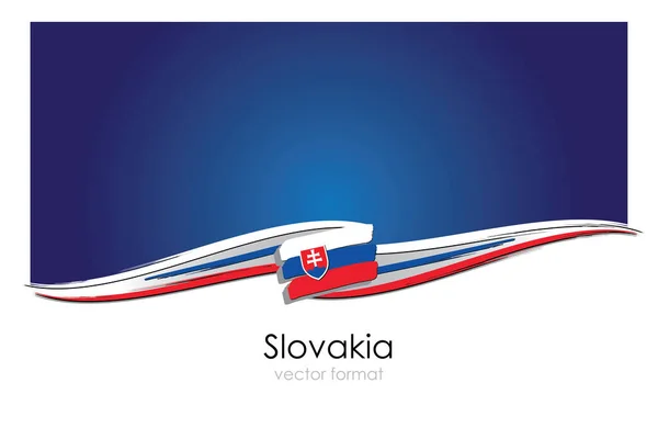 Bandera Eslovaquia Con Líneas Dibujadas Mano Color Formato Vectorial — Vector de stock