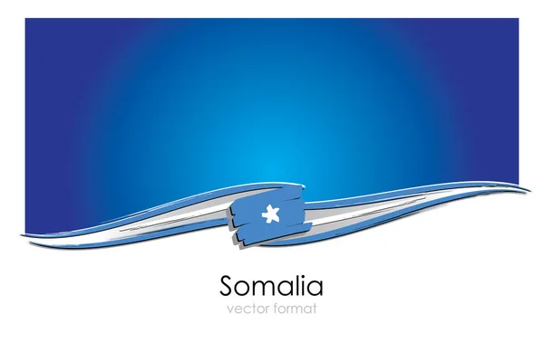 Somalia Bandiera Con Linee Colorate Disegnate Mano Formato Vettoriale — Vettoriale Stock