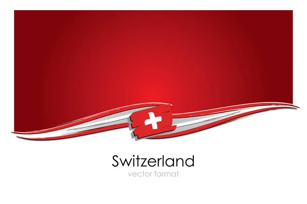 Svizzera Bandiera Con Linee Colorate Disegnate Mano Formato Vettoriale — Vettoriale Stock