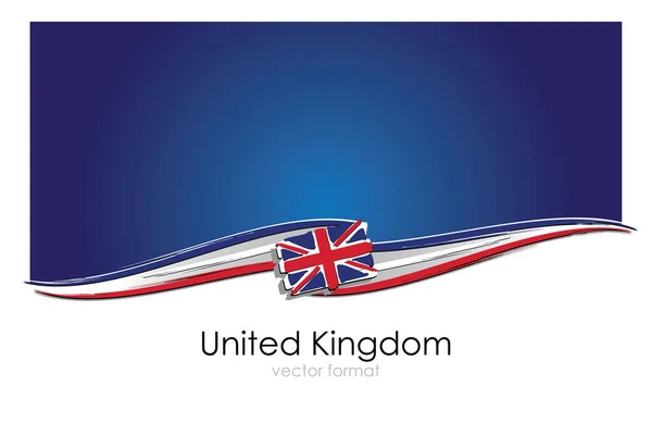 Флаг Великобритании Цветными Ручными Линиями Векторном Формате — стоковый вектор