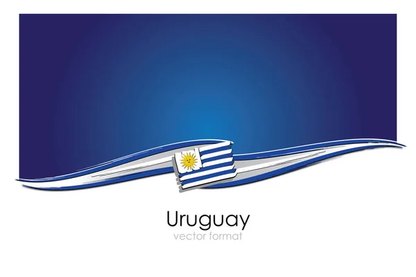 Bandera Uruguay Con Líneas Dibujadas Mano Color Formato Vectorial — Archivo Imágenes Vectoriales