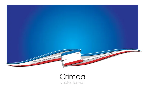 Krim Vlag Met Gekleurde Hand Getrokken Lijnen Vector Formaat — Stockvector