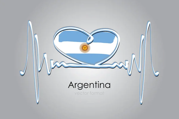 Corazón Pintado Mano Bandera Argentina Formato Vectorial — Archivo Imágenes Vectoriales