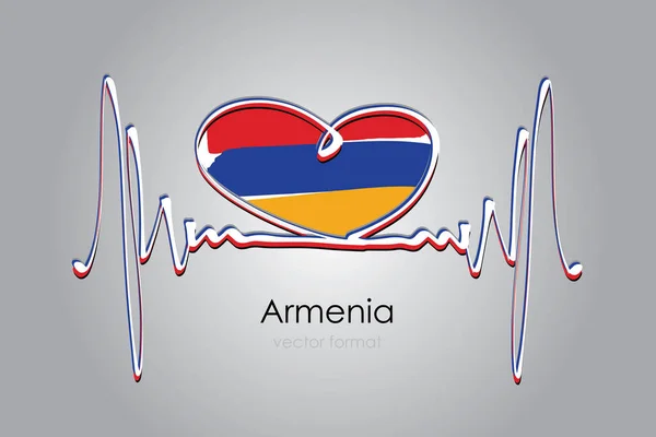 Cuore Dipinto Mano Armenia Bandiera Formato Vettoriale — Vettoriale Stock