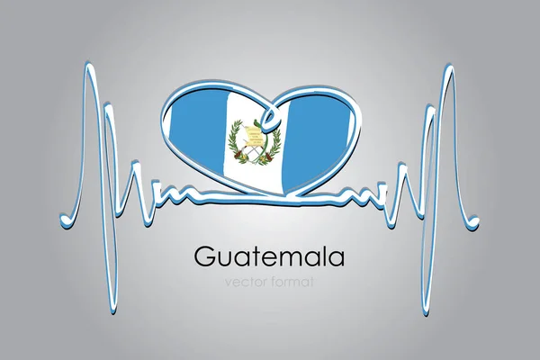 Coração Pintado Mão Bandeira Guatemala Formato Vetorial — Vetor de Stock