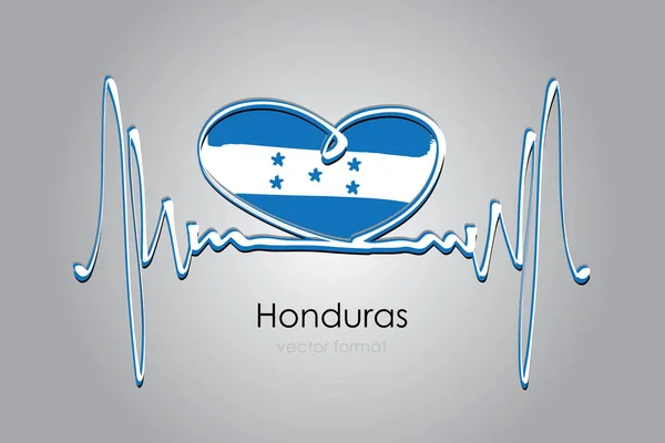 Coração Pintado Mão Bandeira Honduras Formato Vetor — Vetor de Stock