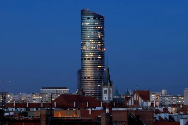 Wroclaw Polonia Abril 2021 Sky Tower Edificio Residencial Más Alto — Foto de Stock