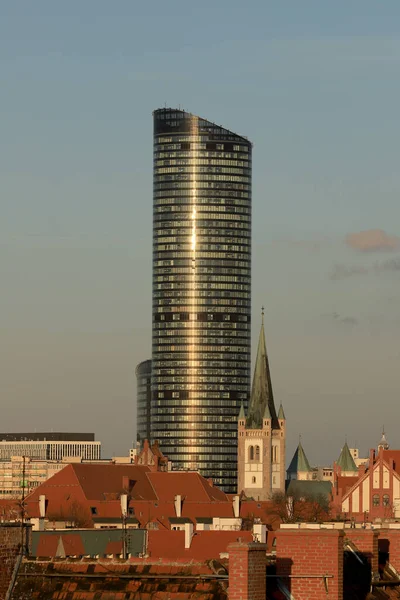 Wroclaw Polonia Aprile 2021 Sky Tower Edificio Residenziale Più Alto — Foto Stock