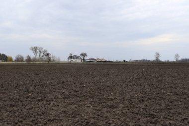 Tarlayı ekime hazırlıyorum. Bahar zamanı sürülmüş toprak.
