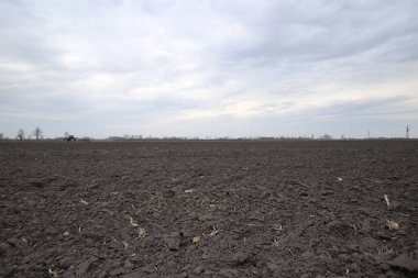 Tarlayı ekime hazırlıyorum. Bahar zamanı sürülmüş toprak.