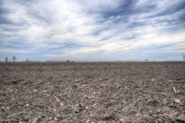 Tarlayı ekime hazırlıyorum. Bahar zamanı sürülmüş toprak.