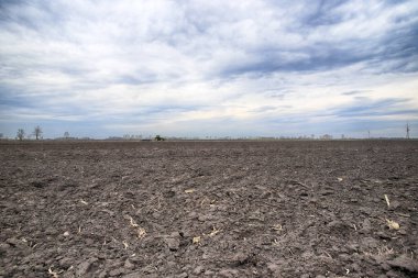 Tarlayı ekime hazırlıyorum. Bahar zamanı sürülmüş toprak.