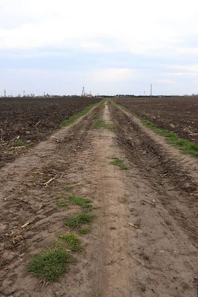Tarlayı ekime hazırlıyorum. Bahar zamanı sürülmüş toprak.