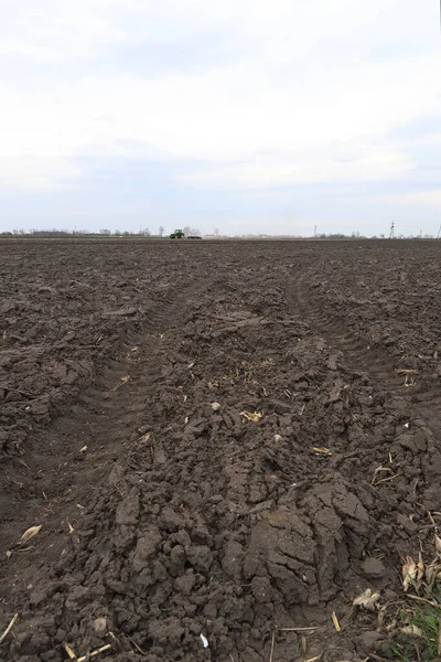 Tarlayı ekime hazırlıyorum. Bahar zamanı sürülmüş toprak.