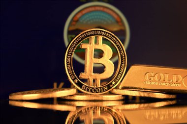 Bitcoin, Gold Bar ve Kansas State Flag 'in fiziksel versiyonu..